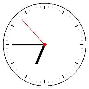 Analog clock showing a time you must read