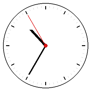 Analog clock showing a time you must read