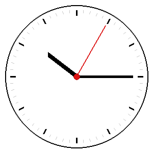 Analog clock showing a time you must read