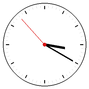 Analog clock showing a time you must read