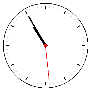Analog clock showing a time you must read