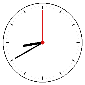 Analog clock showing a time you must read