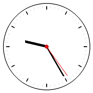 Analog clock showing a time you must read