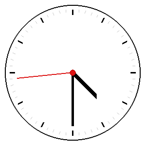 Analog clock showing a time you must read