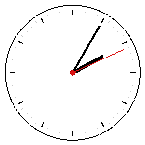 Analog clock showing a time you must read