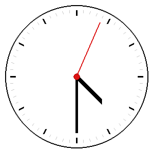 Analog clock showing a time you must read
