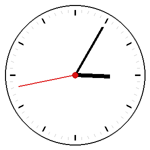 Analog clock showing a time you must read