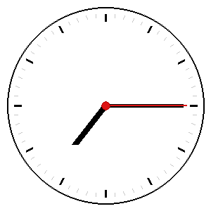 Analog clock showing a time you must read
