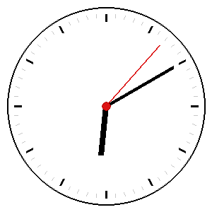 Analog clock showing a time you must read