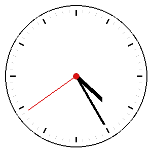 Analog clock showing a time you must read