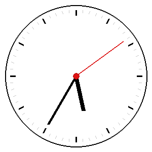 Analog clock showing a time you must read