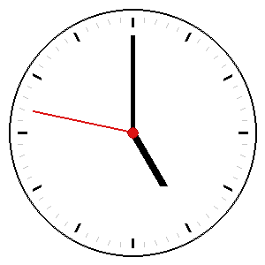 Analog clock showing a time you must read