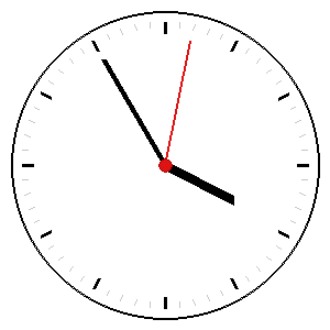 Analog clock showing a time you must read