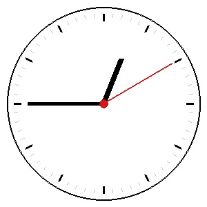 Analog clock showing a time you must read
